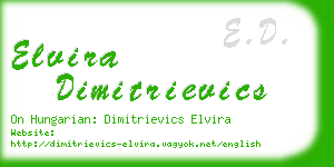 elvira dimitrievics business card
